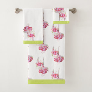 Exotic Fuchsias on a Bathroom Towel Set