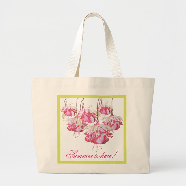 Exotic Fuchsias on a Jumbo Tote (Front)