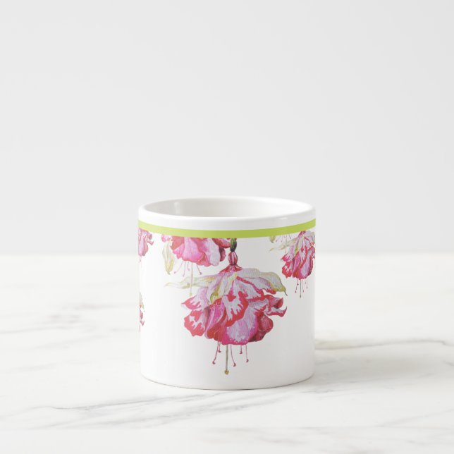 Exotic Fuchsias on an Espresso Mug (Front)