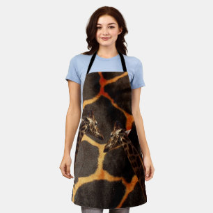 "Exotic Giraffes: On a Giraffe Patterned Canvas" Apron