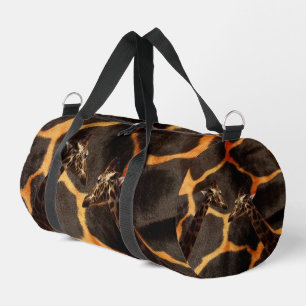 "Exotic Giraffes: On a Giraffe Patterned Canvas" Duffle Bag