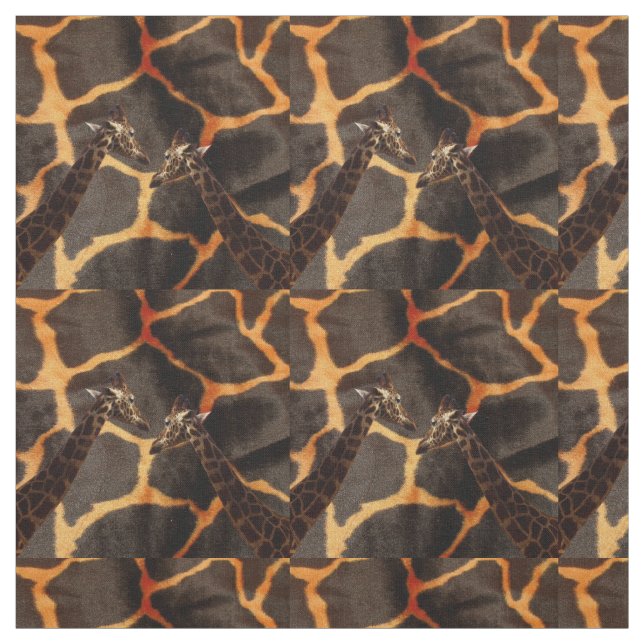 "Exotic Giraffes: On a Giraffe Patterned Canvas" Fabric (Swatch)