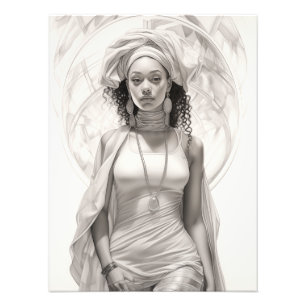 Exotic Girl on a Sofa Photo Print