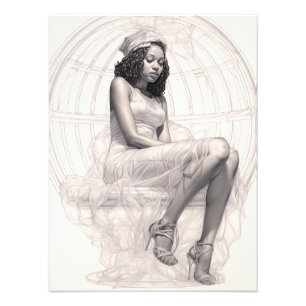 Exotic Girl on a Sofa Photo Print