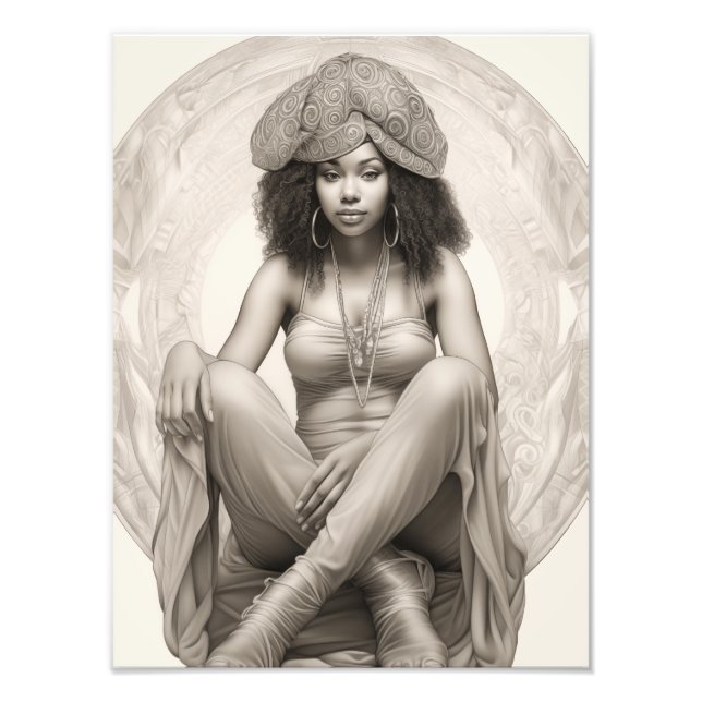 Exotic Girl on a Sofa Photo Print (Front)