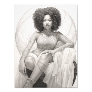 Exotic Girl on a Sofa Photo Print