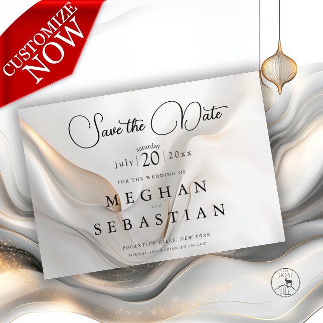 Exotic Gold Charcoal Arabian Flair Save The Date (Creator Uploaded)