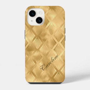 Exotic Gold Geometric Elegant Pattern iPhone 14 Case