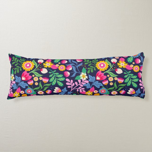 Exotic Hand Painted Floral Pattern-48330 Body Pillow (Front)