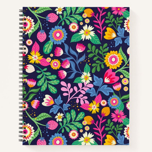 Exotic Hand Painted Floral Pattern-48330 Notebook (Front)