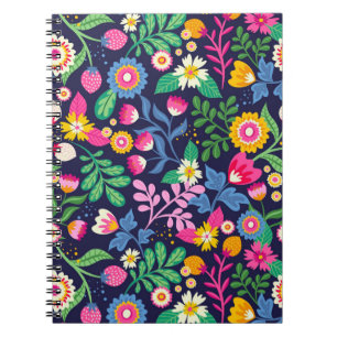 Exotic Hand Painted Floral Pattern-48330 Notebook