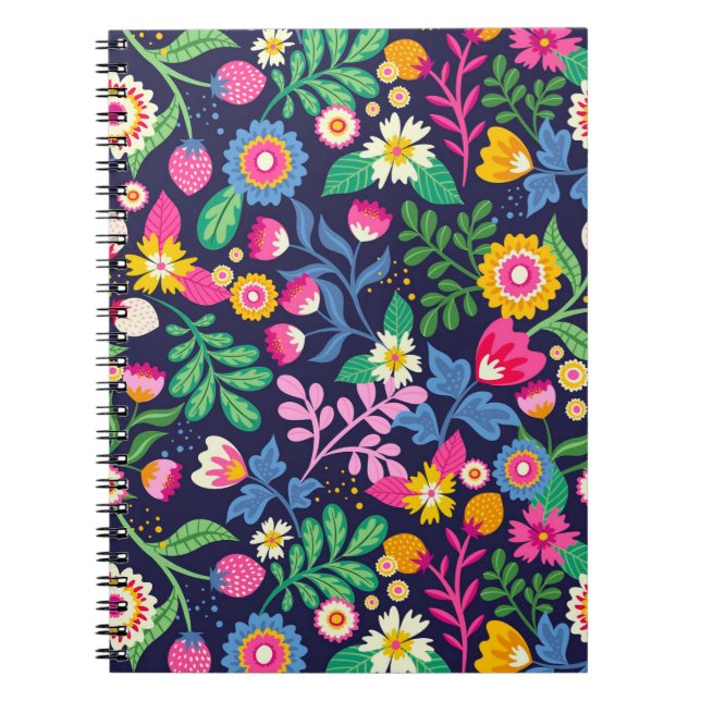 Exotic Hand Painted Floral Pattern-48330 Notebook (Front)