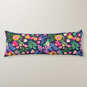 Exotic Hand Painted Floral Pattern Body Pillow