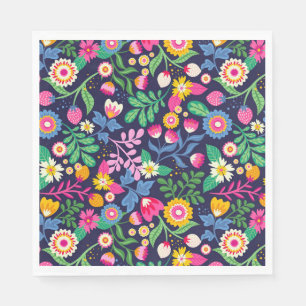 Exotic Hand Painted Floral Pattern Napkin