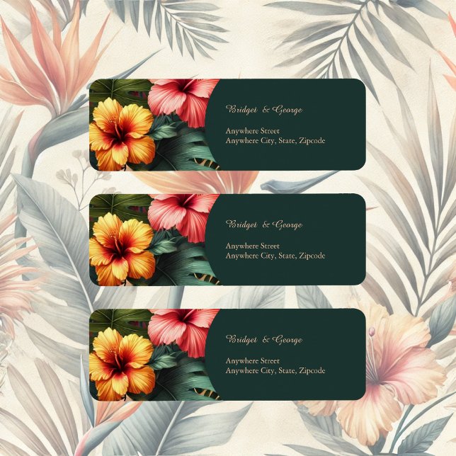 Exotic Hawaiian Tropical Wedding Return Address  (Creator Uploaded)