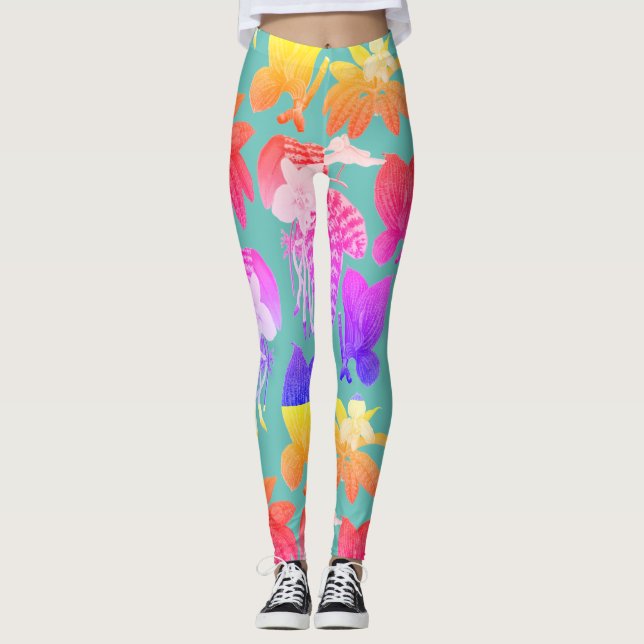 Exotic house plants hawaiian pattern  leggings (Front)