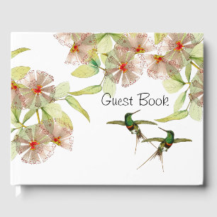 Exotic Hummingbird Birds Flowers Guest Book