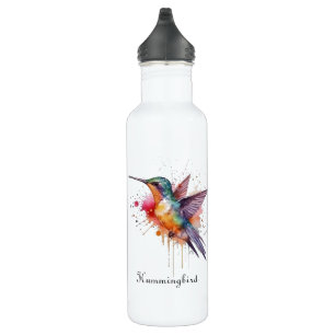 Exotic hummingbird in flight  710 ml water bottle