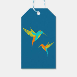 Exotic Hummingbirds Blue Gift Tags