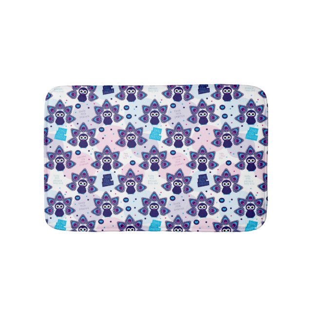 exotic india peacock pattern bath mat (Front)
