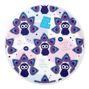 exotic india peacock pattern ceramic knob