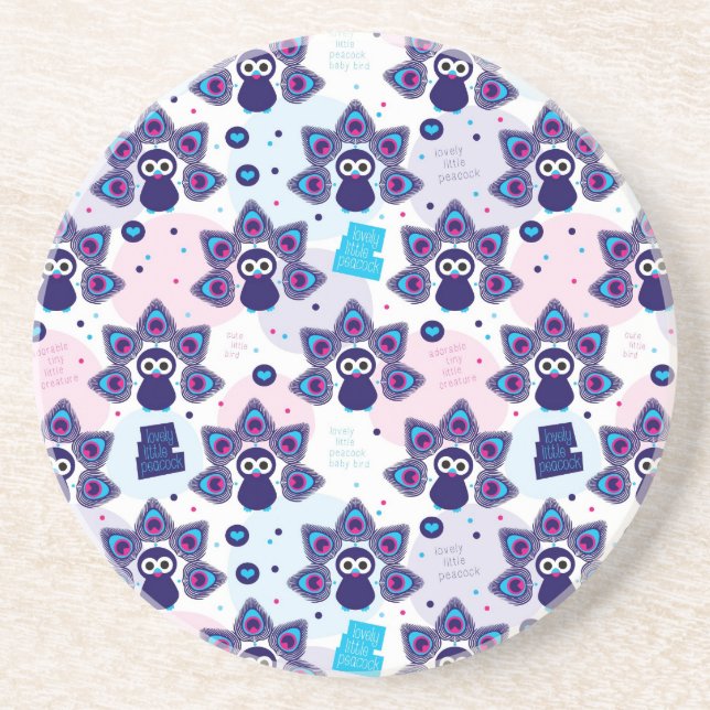 exotic india peacock pattern coaster (Front)