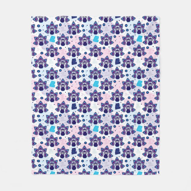 exotic india peacock pattern fleece blanket (Front)