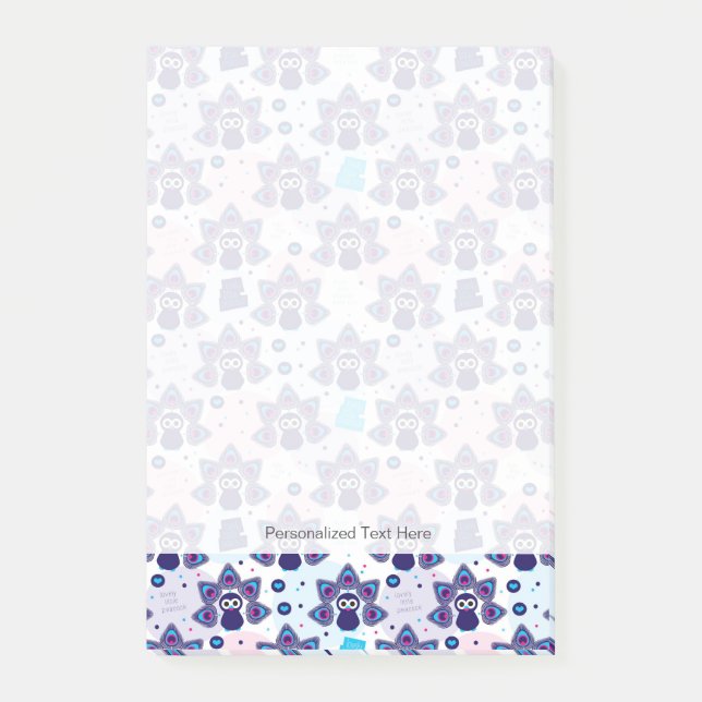 exotic india peacock pattern post-it notes (Front)