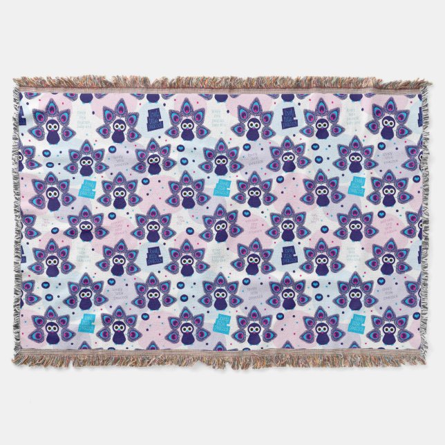 exotic india peacock pattern throw blanket (Front)