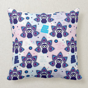 exotic india peacock pattern throw pillow