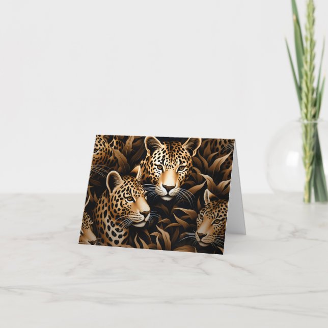 Exotic Jungle Cheetah Blank Note Card (Front)