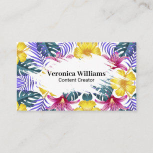 Exotic Jungle Foliage Pattern Business Card