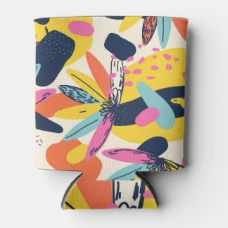 Exotic jungle plants: modern illustration pattern. can cooler