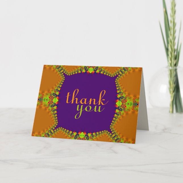 Exotic Lace Thank You Gracias Thank you Danke Card (Front)