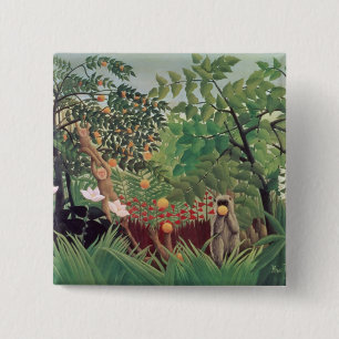 Exotic Landscape, 1910 2 Inch Square Button