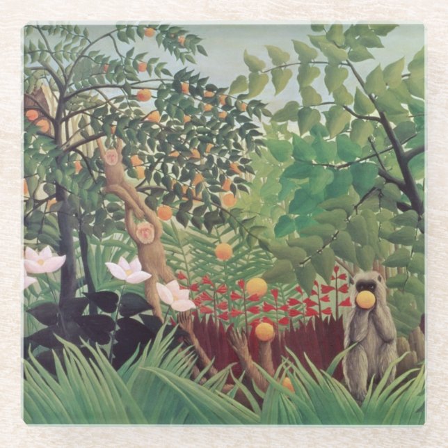 Exotic Landscape, 1910 Glass Coaster (Front)