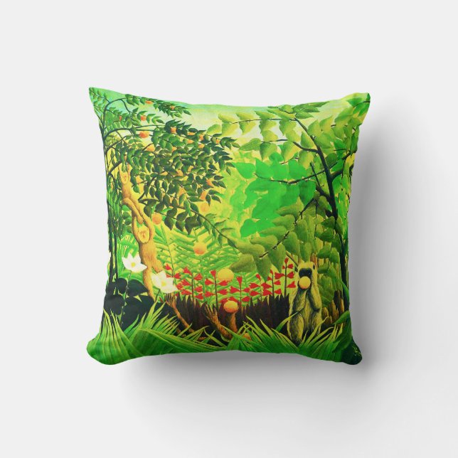 Exotic Landscape, by Henri Rousseau Throw Pillow (Front)