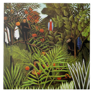 Exotic Landscape, painting by Henri Rousseau Tile