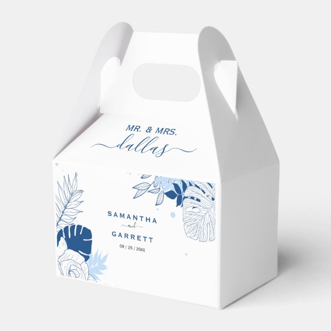 Exotic Leaves White Background  Favour Box (Front Side)