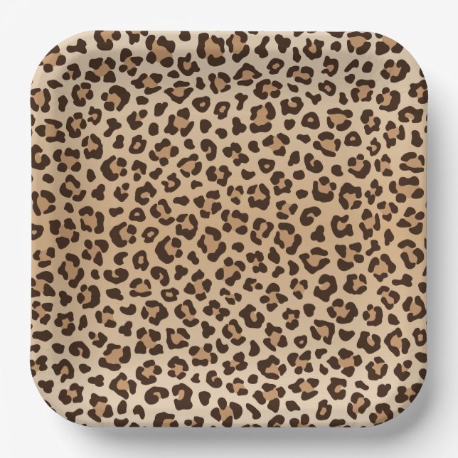 Exotic Leopard print pattern design Paper Plate (Front)