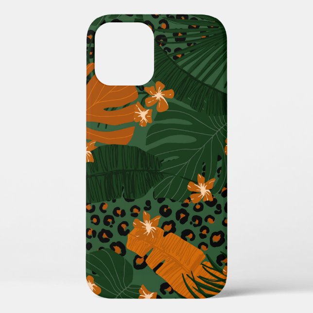 Exotic Leopard Tropical Leaves Pattern Case-Mate iPhone Case (Back)