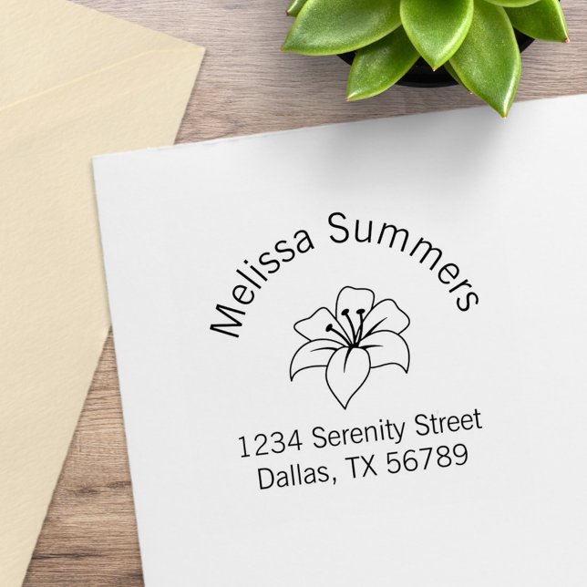Exotic Lily Flower Arch Address Rubber Stamp (Creator Uploaded)