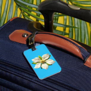 Exotic Magnolia Spring Blossom MOD Flower Blue Luggage Tag