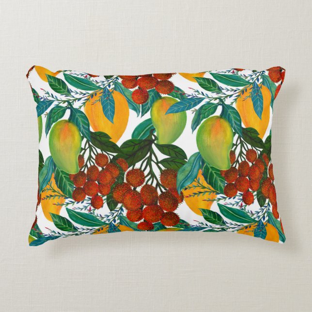 Exotic Mango: Summer Seamless Accent Pillow (Front)