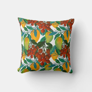 Exotic Mango: Summer Seamless Throw Pillow