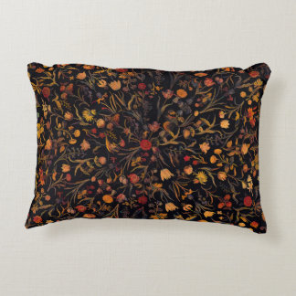 Exotic Midnight Floral Garden Accent Pillow