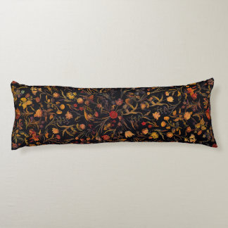 Exotic Midnight Floral Garden Body Pillow