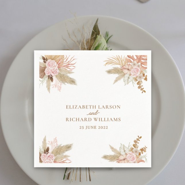 Exotic Modern Boho Tropical Wedding Napkin (Creator Uploaded)