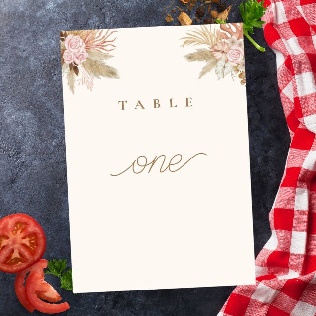 Exotic Modern Boho Tropical Wedding Table Number (Creator Uploaded)