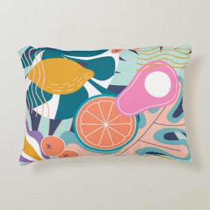 Exotic, modern jungle collage. accent pillow